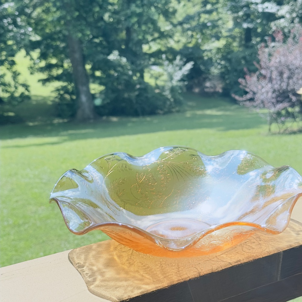 Vintage Carnival Glass Serving Bowl